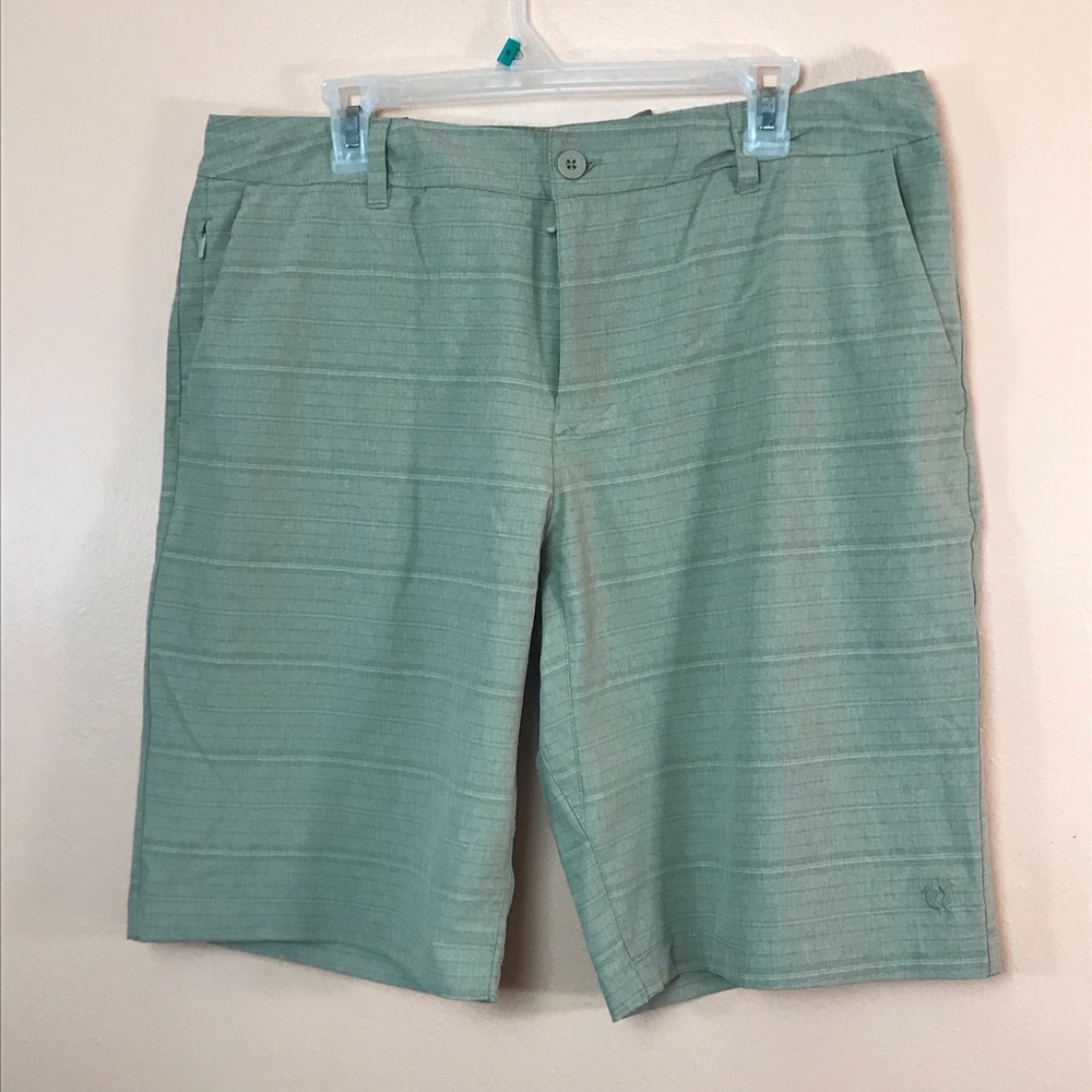 Hang Ten Khaki Hybrid Board Swim Shorts Men 36 NEW